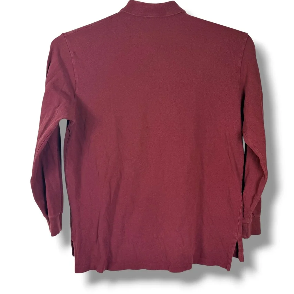 Vintage Polo Ralph Lauren Polo Shirt Men XL Maroon Long Sleeve Classic Pony Golf
